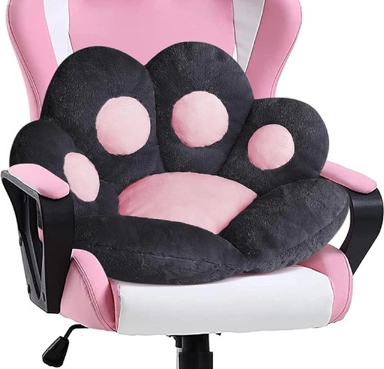 Schattig kattenpoot kussen voor stoel of bank - buitendecoratie - zwart (60x60cm) floor pillow