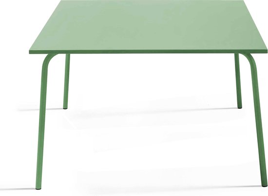 Oviala Palavas Tuinset Met Tafel En 8 Bistrostoelen In Rood Staal