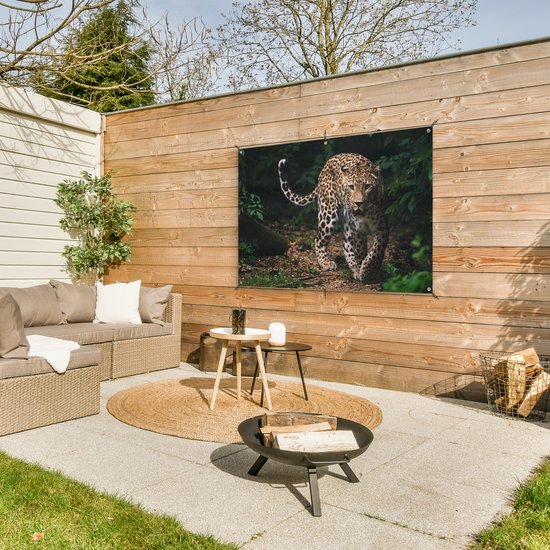 Affiche de jardin - Toile de jardin - Posters de jardin extérieur - Animaux sauvages - Léopard - Jungle - Nature - 120x80 cm - Jardin