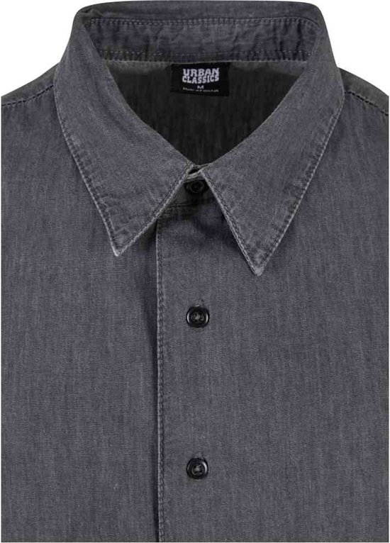 Urban Classics - Lightweight Denim Overhemd - XL - Grijs