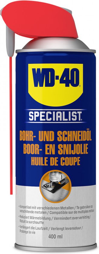 WD-40® Specialist Boor- & Snijolie - Verlengt de levensduur van snij- en boorgereedschap - Verbetert de afwerkingen van de zaagsnede - Werkt onder extreme druk - Smart Straw - 400ml