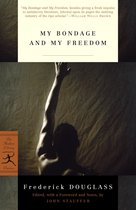 Boek "My Bondage and My Freedom" met silhouet van een man met opgeheven arm, "The Modern Library Classics"