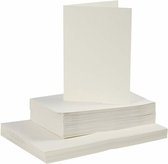 Kaarten En Enveloppen - Kaartenset - Dubbelzijdige Kaarten - DIY - Kaarten Maken - Off White - A6 - Kaart: 10,5x15cm 220 Gram - Envelop: 11,5x16,5cm 110 Gram - 50 Sets