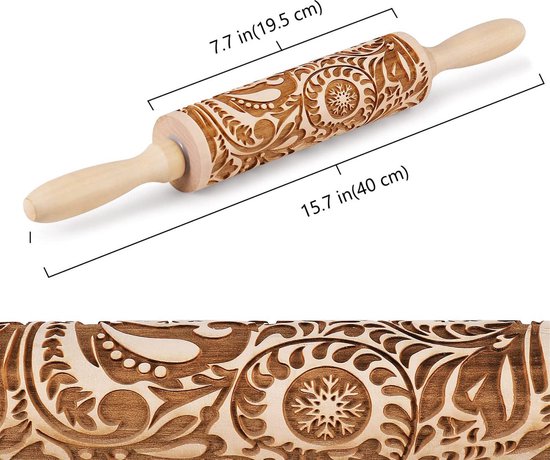 Flexzion Zwarte marmeren deegroller, 10 inch met houten handvat en houder basisstandaard, marmeren deegroller voor het bakken van gebak, pizzadeeg, roller, fondant, koekje, taart, korst, pasta