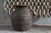 Authentieke Nepalese houten pot/unieke houten pot 27 cm