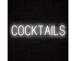 COCKTAILS - Lichtreclame Neon LED bord verlicht | SpellBrite | 84,19 x 16 cm | 6 Dimstanden & 8 Lichtanimaties | Reclamebord neon verlichting