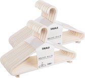 Set van 50 beige kleerhangers voor volwassenen - Sterke plastic hangers met broekstang kledinghangers