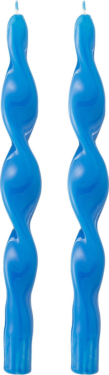 J-Line kaars Gedraaid - blauw - small - 35U - doos van 2