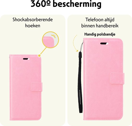 Étui adapté pour Google Pixel 8a Case Book Case Cover Wallet Cover avec 2x protecteur d'écran - Étui adapté pour Google Pixel 8a Case Bookcase Cover - Rose clair