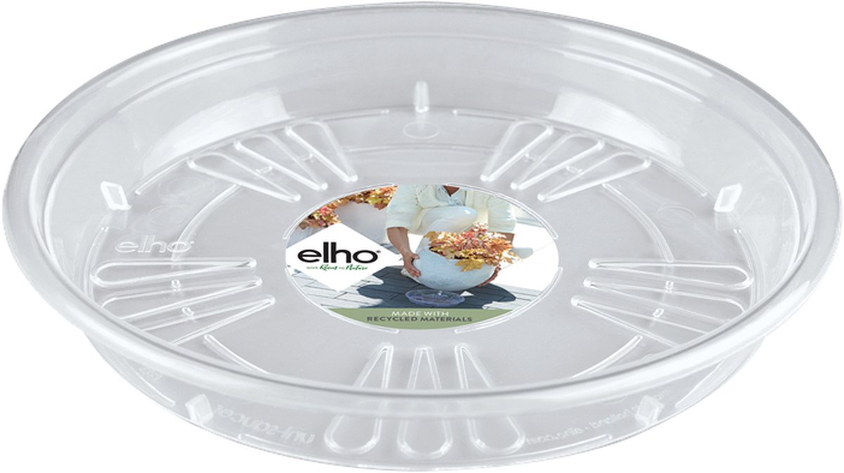 Elho Uni-schotel Rond 33 - Schotel voor Binnen & Buiten - Ø 32.0 x H 4.2 cm - Transparant
