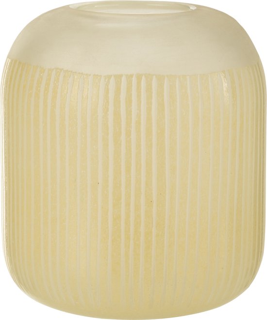 J-Line vase Lignés - verre - jaune clair - medium - 24 cm de hauteur