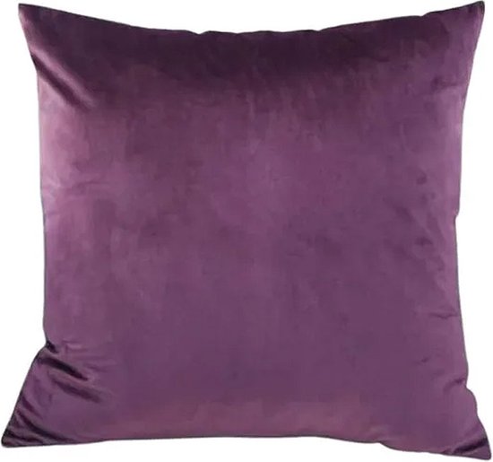 Kussens - kussenhoes velvet aubergine XL - fluweelachtig - dubbelzijdig - met rits - sierkussenhoes