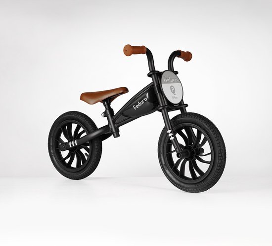 Qplay Feduro Loopfiets 12 inch - Kinderfiets - Zwart
