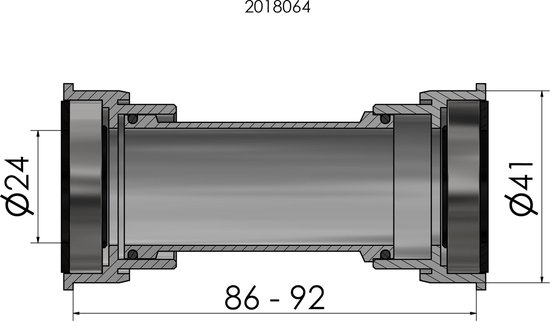 Elvedes Bottom Bracket Shimano Kunststof/staal 86-92 Mm Zwart 24 Mm van Elvedes — afbeelding 3