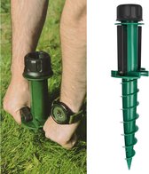 parasolhouder om in te schroeven - grondhuls voor de tuin - basis voor parasols - grondpen - licht kunststof paraplustandaard (groen)