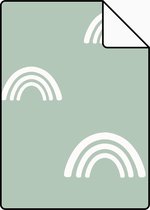 Proefstaal ESTAhome behangpapier regenboogjes mintgroen - 139439 - 26,5 x 21 cm