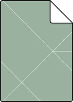 Proefstaal ESTAhome behangpapier grafische lijnen vergrijsd mintgroen - 139453 - 26,5 x 21 cm