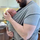 Babytrage Neugeborene Kleinkinder Stretch 0-16 kg Premium draagzak voor pasgeborenen-peuters, grijs