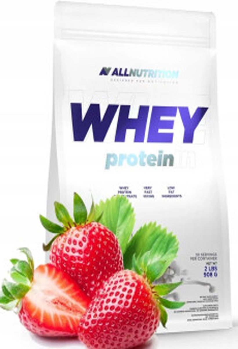 Goedkoopste AllNutrition | Whey protein | Strawberry | 908gr 30 servings | Eiwitshake | Proteïne shake | Eiwitten | Whey Protein Whey Proteïne | Supplement | Concentraat | Nutriworld
