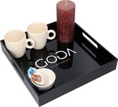 Goga Dienblad - Rechthoek - Decoratief- Luxe- Kwaliteit - Dienbladen- Antislip- 30X30 cm- Zwart-Kunstof