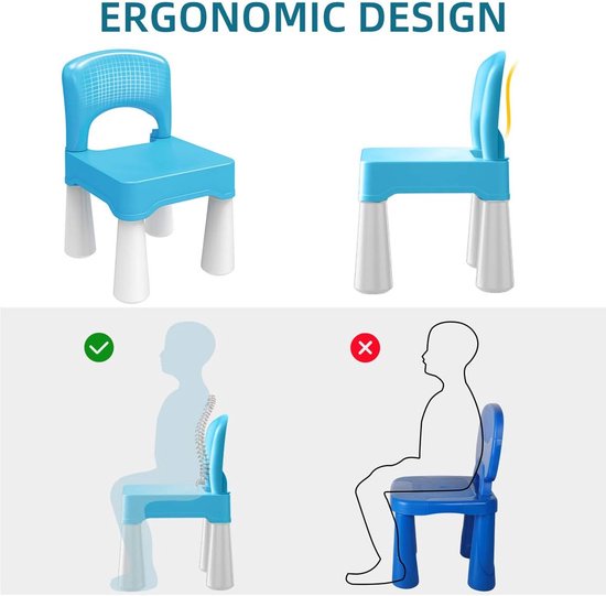 MAMIZO Kinderbureaustoelen, 2 stuks, in hoogte verstelbare kinderstoelen met rugleuning, kunststof kinderzitje vanaf 2 jaar, kindermeubilair voor kinderkamer, school, belastbaar tot 100 kg, geel