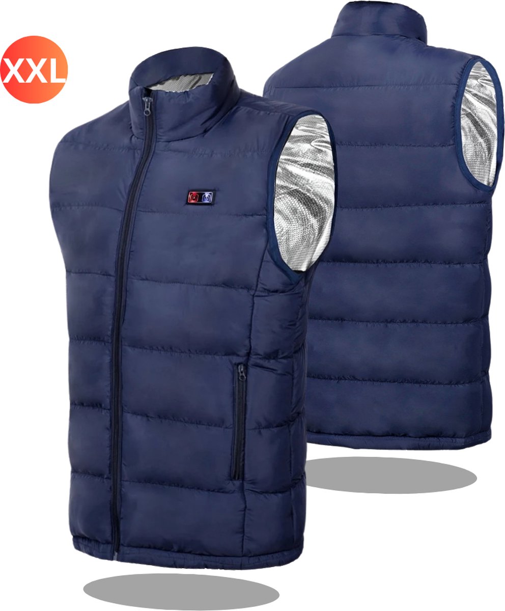 Actania Elektrische Bodywarmer - Heated Vest - Verwarmde Bodywarmer - Jas - Oplaadbaar - Maat XXL - Blauw - Heren Model