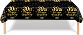 Tafelkleed 30 Jaar Verjaardag Versiering Tafelloper Plastic Tafelzeil Zwart Goud Feest Tafellaken Xl Formaat 137*274cm