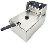 HCB® - Professionele Horeca frituurpan - Friteuse - 6 liter - 230V - RVS / INOX - 28x44x31.5 cm (BxDxH) - 3 kg