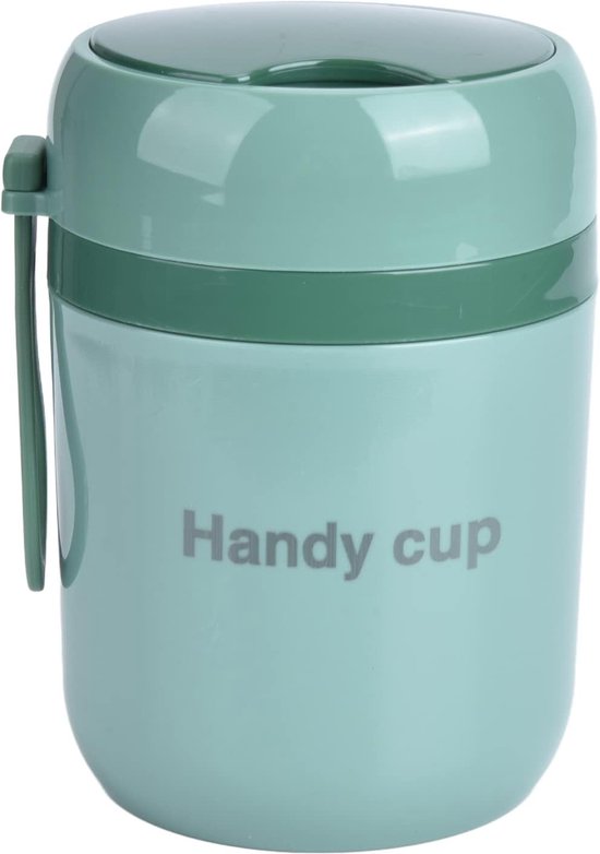 Foto: Ge soleerde soepcontainer voor kinderen 17 oz voedselthermos lunchbox met opvouwbare lepel roestvrijstalen vacu mlunchbox met brede opening voor warm koude gerechten reizen groen