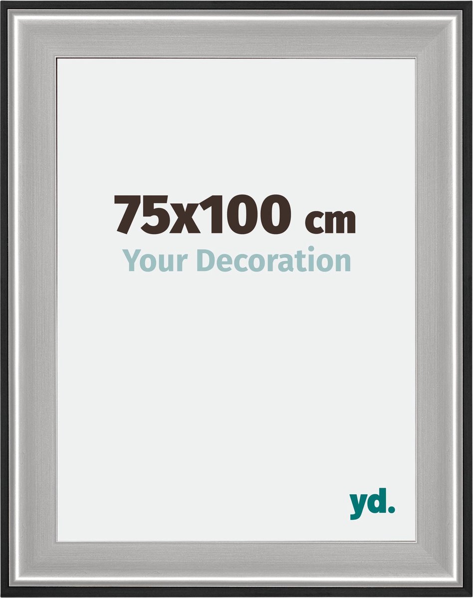 yd. Your Decoration - Fotolijst 75x100 cm - Hout - Zwart Zilver Gepolijst - Birmingham