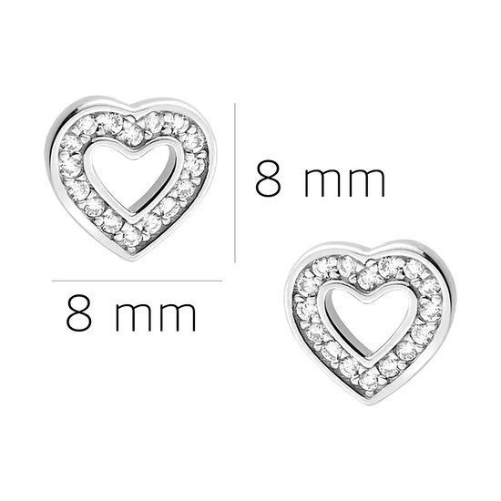 SOFIA MILANI - Dames oorbellen 925 Zilver - Hart Stud Oorbel - 20626