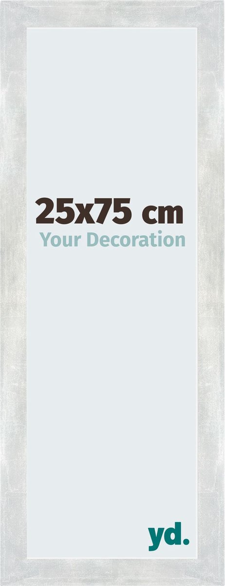 yd. Your Decoration - Fotolijst 25x75 cm - MDF - Zilver Glanzend Vintage - Mura