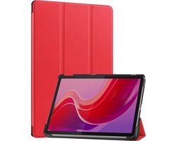 Hoes - Geschikt voor Lenovo Tab M11 (11 inch) - Dun & Stevig - Trifold Bookcase - Hard Cover - Hardcover Book Case - Tablet Hoesje - Rood