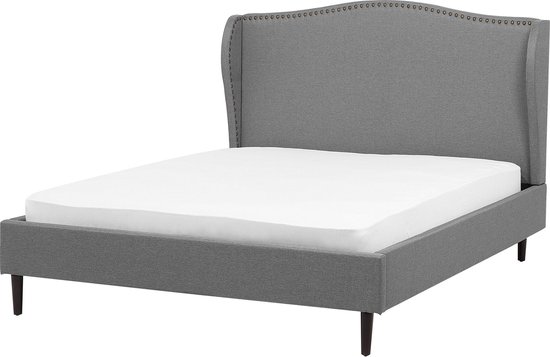 COLMAR - Bed - Grijs - 140 x 200 cm - Polyester