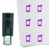 CombiCraft Stempel Smartphone 10mm rond - Paarse inkt