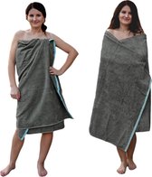 XL Sauna handdoek badhanddoek SPA katoen 180 x 100 cm sauna handdoek sauna handdoek donker grijs/mint