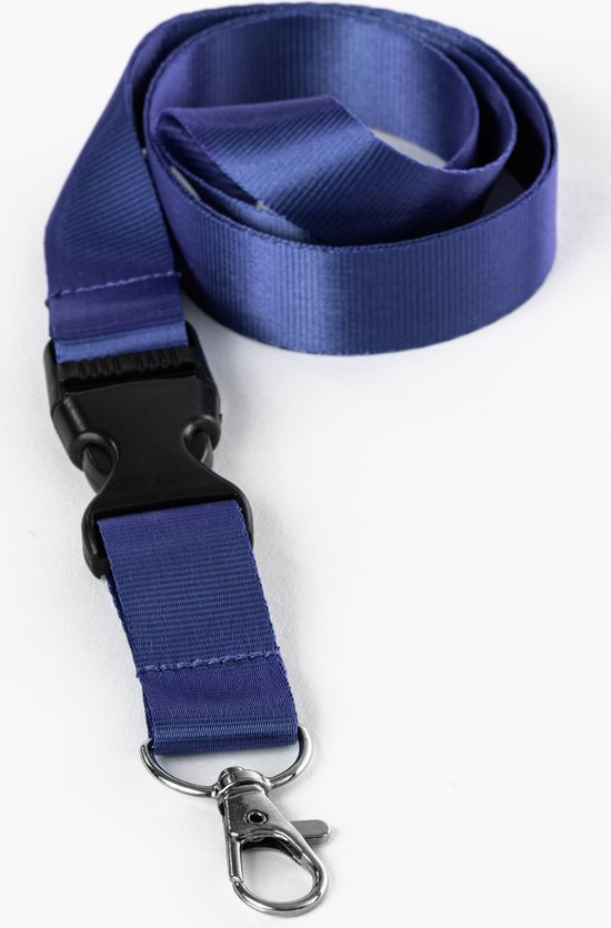 Ecorare® - Sleutelkoord - Kliksluiting - Lanyard - Keycord - Blauw - 50 cm