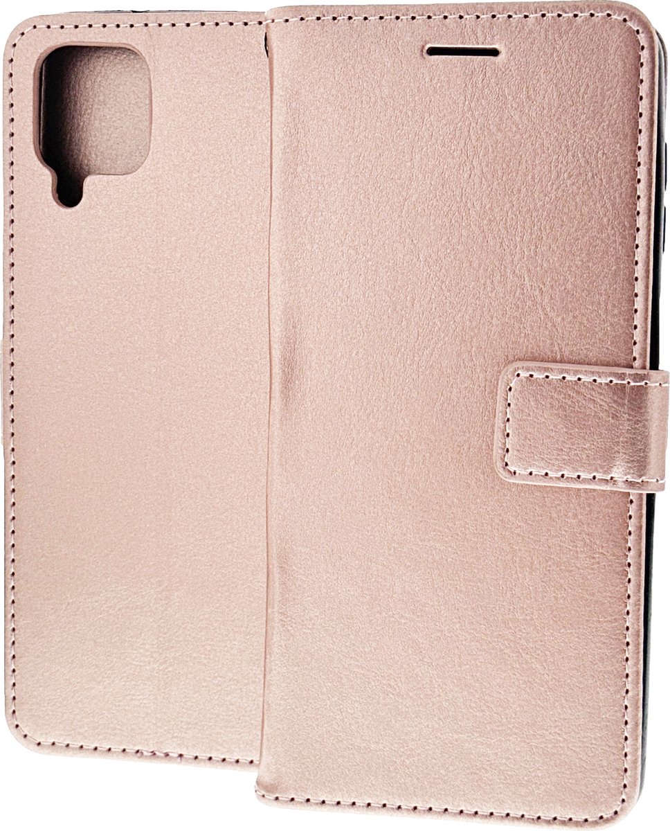 Bookcase Geschikt voor: Samsung Galaxy A12 - Rose Goud - portemonnee hoesje
