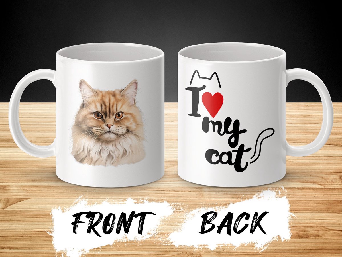 Mok British Longhair cat - kat - I love my cat - cat lovers - katten