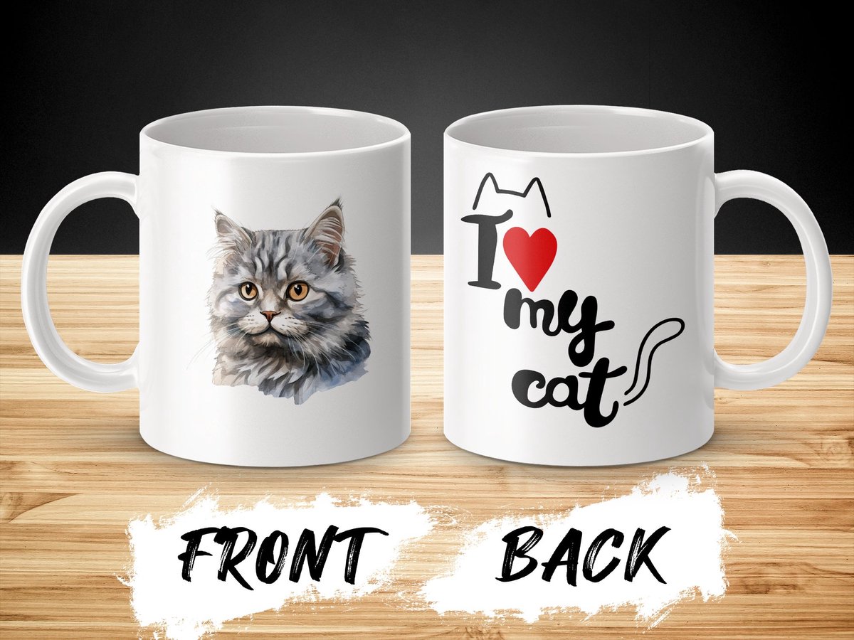 Mok Selkirk Rex cat - kat - I love my cat - cat lovers - katten