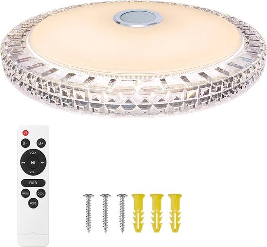 Narlonzo® - Plafonnier - Plafonnier intelligent - Rythme Musique - Siècle des Lumières LED RVB - Lumière Ambient - Moderne - Dimmable - Contrôle par application Bluetooth - Maison - Chambre - Salon - 36W