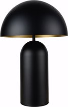 Tafellamp Best 25 Zwart/Goud - hoogte 37,5cm - excl. 2x E27 lichtbron - IP20 - snoerdimmer > lampen staand zwart goud | tafellamp zwart goud | tafellamp slaapkamer zwart goud | tafellamp woonkamer zwart goud | design lamp zwart goud