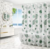 Douchegordijn, 120 x 200 cm, schimmelwerend en wasbaar, textielgordijnen voor bad en douche, met 8 douchegordijnringen