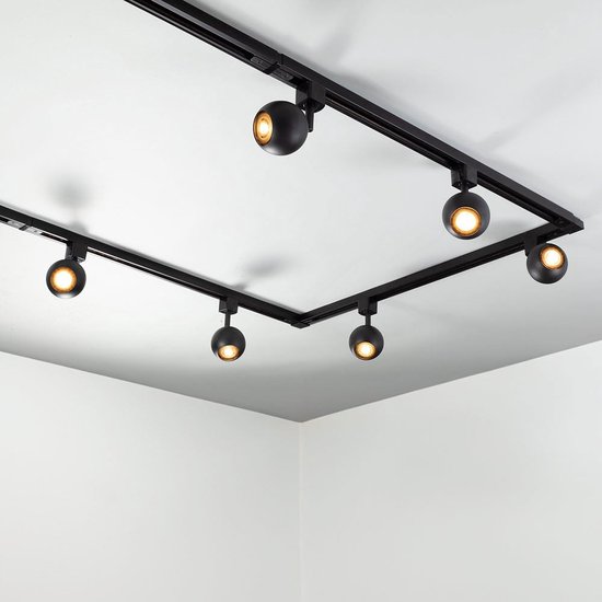 Système sur rail Design de 3 mètres monophasé avec 4 spots Dex - rail plafond