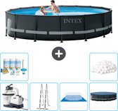 Intex Rond Ultra XTR Frame Zwembad - 488 x 122 cm - Inclusief Pomp - Ladder - Grondzeil - Afdekzeil Onderhoudspakket - Filterbollen