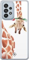 Casimoda® hoesje - Geschikt voor Samsung Galaxy A53 - Giraffe - 2-in-1 case - Schokbestendig - Giraffe - Verhoogde randen - Bruin/beige, Transparant