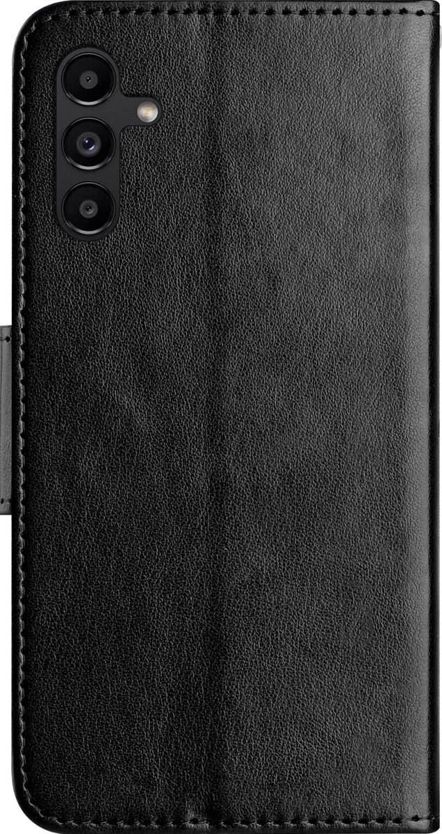 Mobigear Telefoonhoesje geschikt voor Samsung Galaxy A55 Hoesje | Mobigear Flowers Bookcase Portemonnee | Pasjeshouder voor 2 Pasjes | Telefoonhoesje voor Pinpas / OV Kaart / Rijbewijs - Zwart