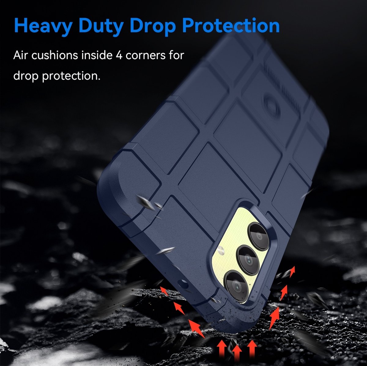 Mobigear Hoesje geschikt voor Samsung Galaxy A55 Telefoonhoesje Flexibel TPU | Mobigear Rugged Shield Backcover Shockproof | Schokbestendig Galaxy A55 Telefoonhoesje | Anti Shock Proof - Blauw