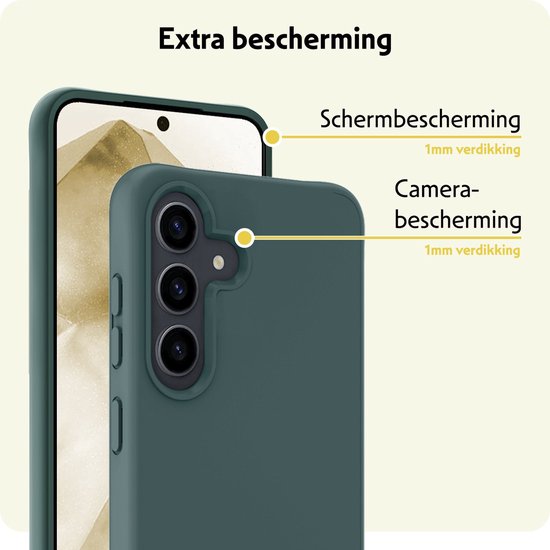Coque en silicone TPU vert foncé avec bordures épaissies de 1mm pour la protection de l'écran et de la caméra.