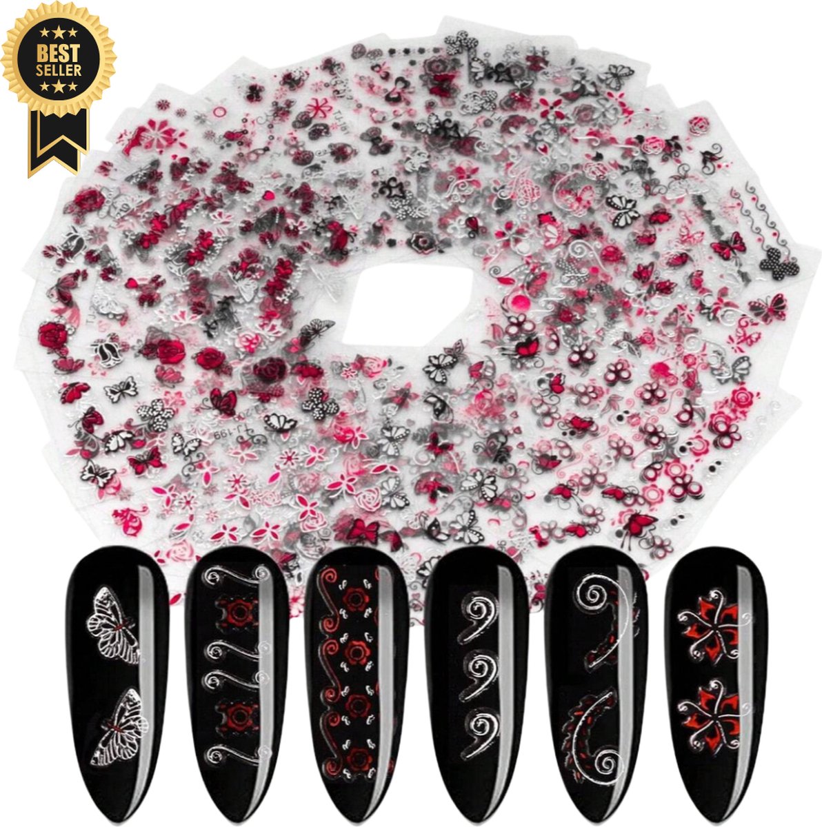 Goedkoopste GUAPÀ® Zelfklevende Nagel Stickers 30 Vellen | Nagelstickers Bloementjes | Nagelstickers Vlinders | Diverse Nail Art Decals | 30 Sheets Nail Decals Stickers